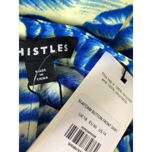 Whistles Seaform Skirt Button Front NWT 14 - Picture 6 of 10